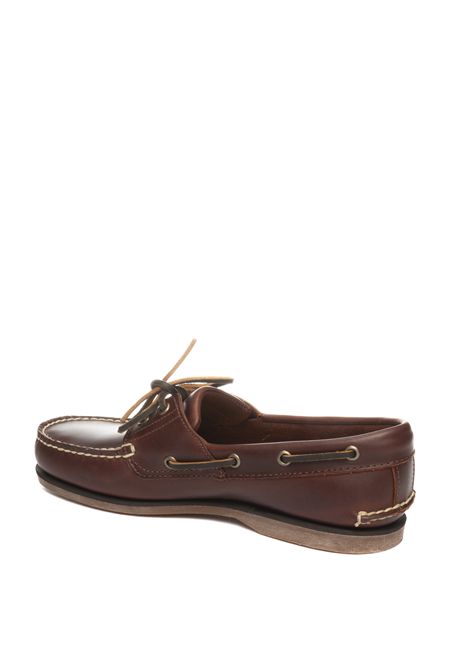 Dark brown leather boat mocassin TIMBERLAND | TB0250772141PELLE-BROWN